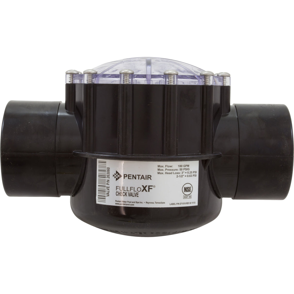Check Valve, Pentair, 2-1/2"s/3"spg, 2-Way, Straight, CPVC : 263060 - Pentair - 788379852269 - PartsForSpas.com