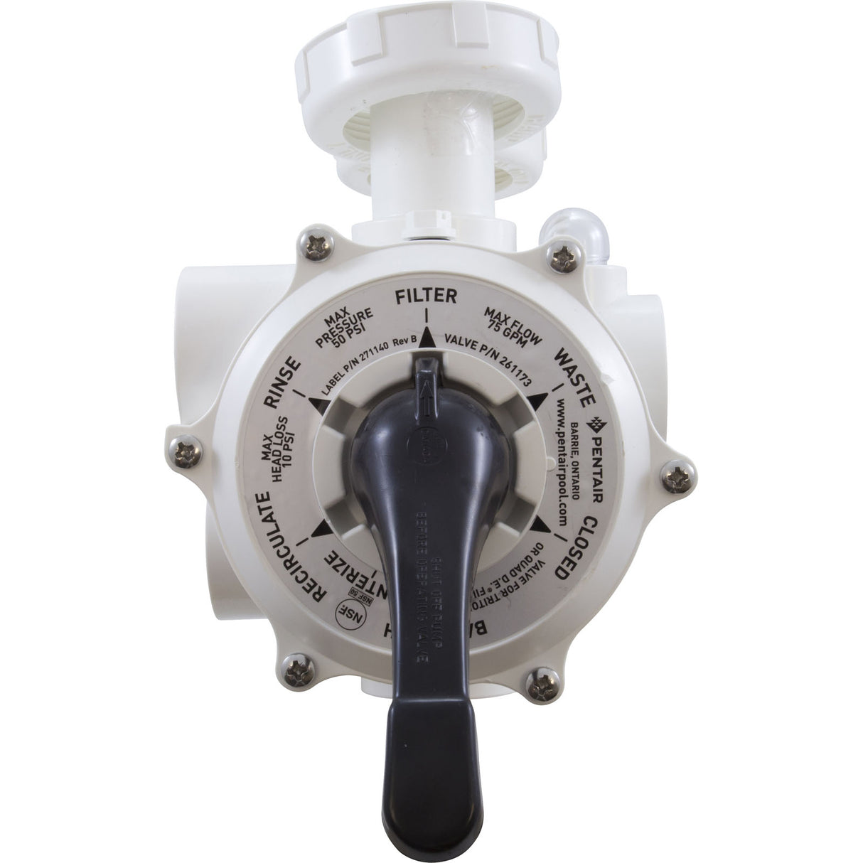 MPV, Pacfab/Pentair Sand Filter, 1-1/2" PVC, 6 Position : 261173 - PacFab/Pentair - 788379674441 - PartsForSpas.com