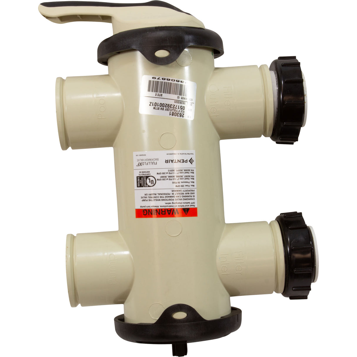 Backwash Valve, Pentair FullFloXF, w/2" Unions, D.E. : 263081 - Pentair - 788379852962 - PartsForSpas.com