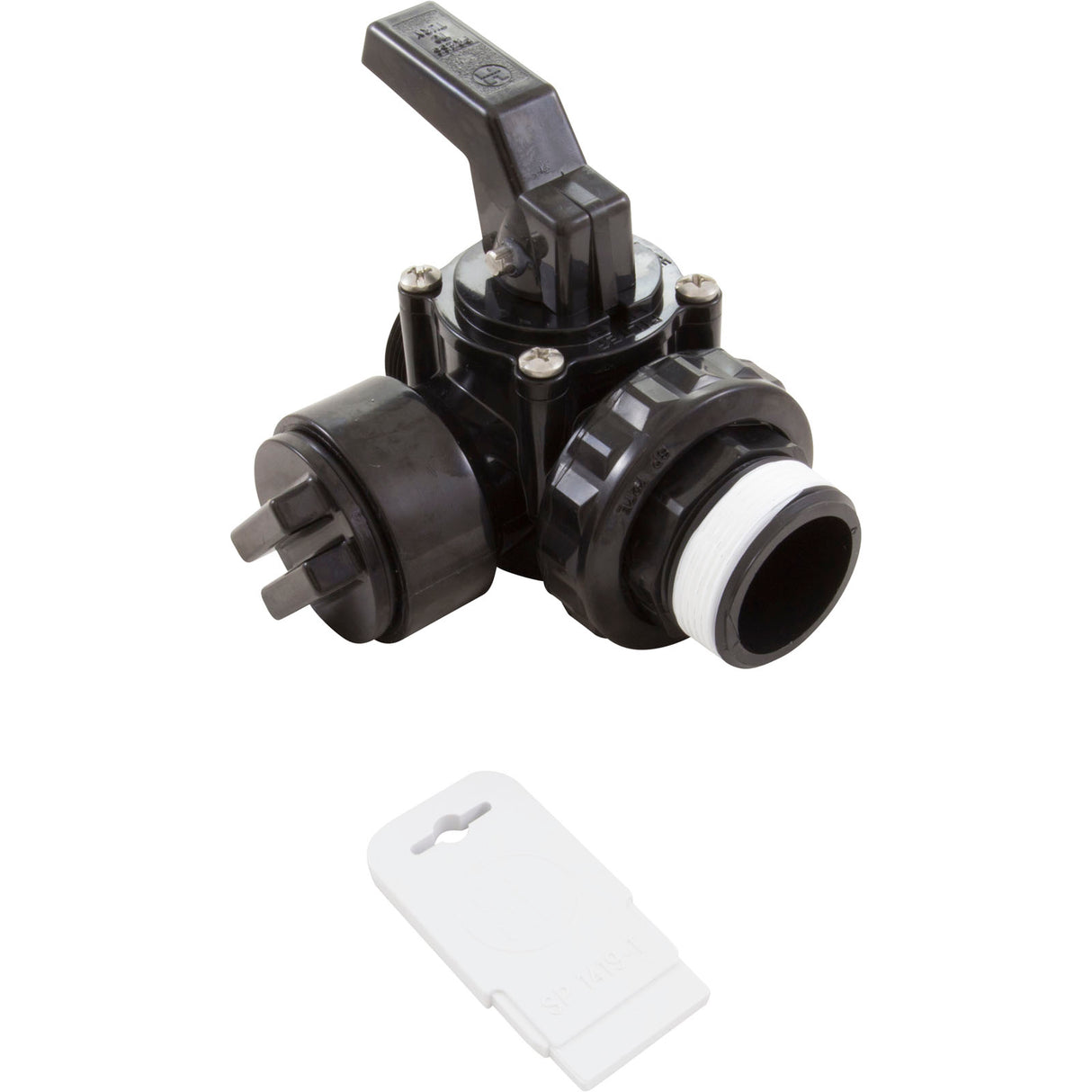 Ball Valve, Hayward Deluxe 3-Way, 1-1/2"mpt : SP0727 - Hayward - 0610377045100 - PartsForSpas.com