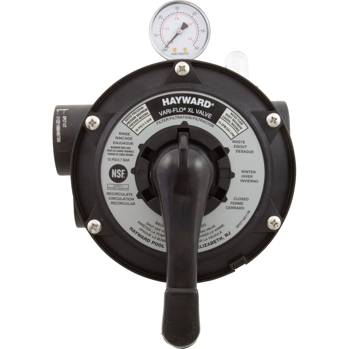 Multiport Valve, Hayward SP0714T, 1-1/2" Top Mount, 6 Pos : SP0714T - Hayward - 0610377472401 - PartsForSpas.com
