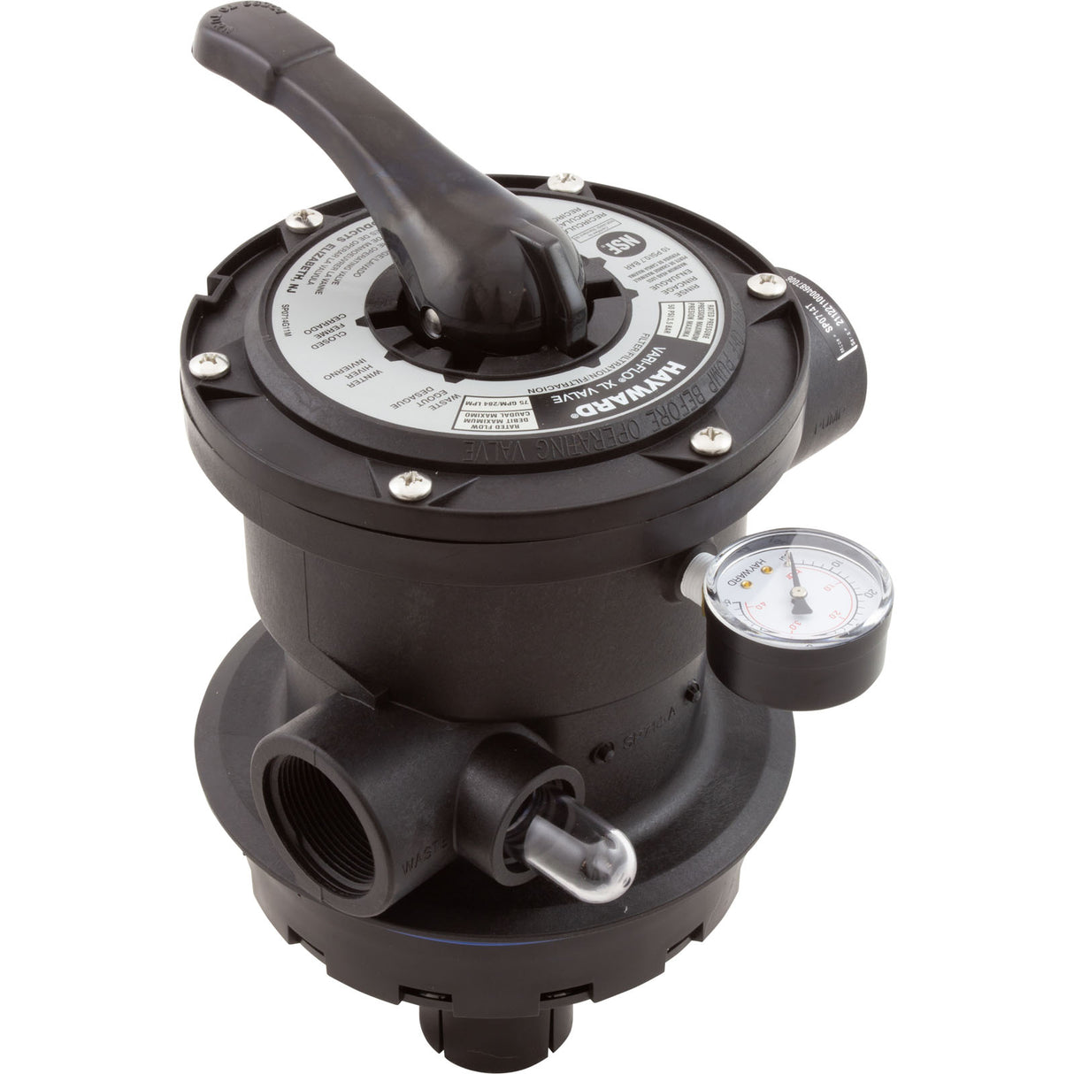 Multiport Valve, Hayward SP0714T, 1-1/2" Top Mount, 6 Pos : SP0714T - Hayward - 0610377472401 - PartsForSpas.com