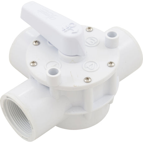 Diverter Valve, Olympic, 1-1/2"fpt, 3-Way, White : AFT100T - Champlain Plastics - 063741240104 - PartsForSpas.com