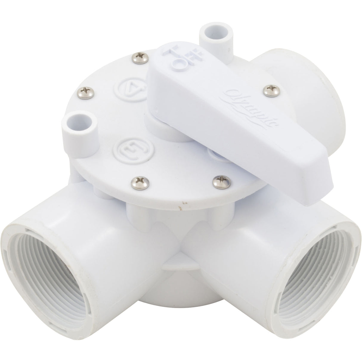 Diverter Valve, Olympic, 1-1/2"fpt, 3-Way, White : AFT100T - Champlain Plastics - 063741240104 - PartsForSpas.com