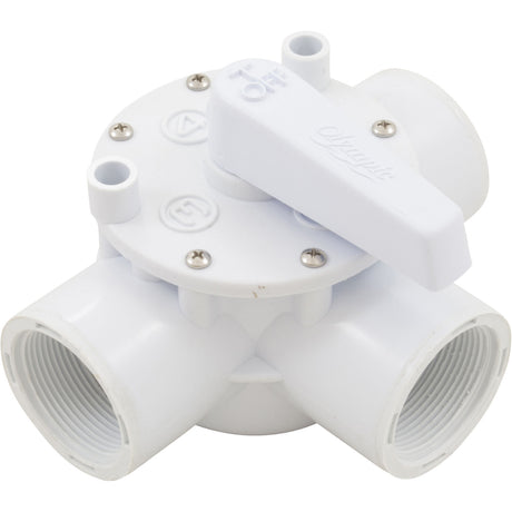 Diverter Valve, Olympic, 1-1/2"fpt, 3-Way, White : AFT100T - Champlain Plastics - 063741240104 - PartsForSpas.com
