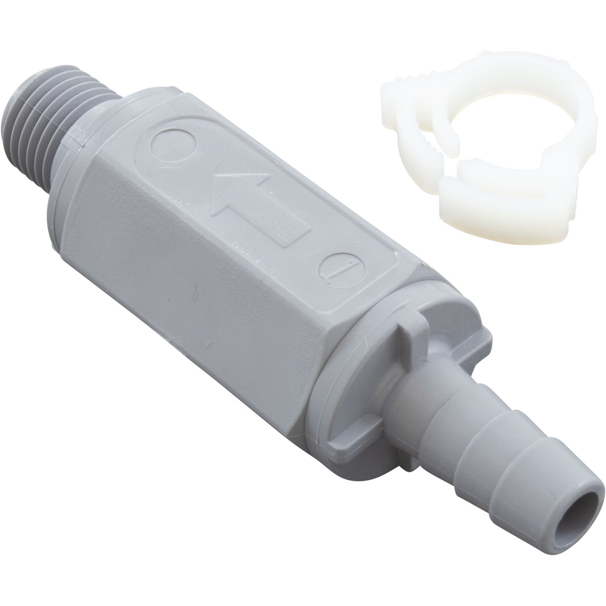 Check Valve, Rola-Chem, 3/8" Barb x 1/4"mpt, In-Line : 521170 - Rola-Chem/Paradise Industries - 757706001724 - PartsForSpas.com