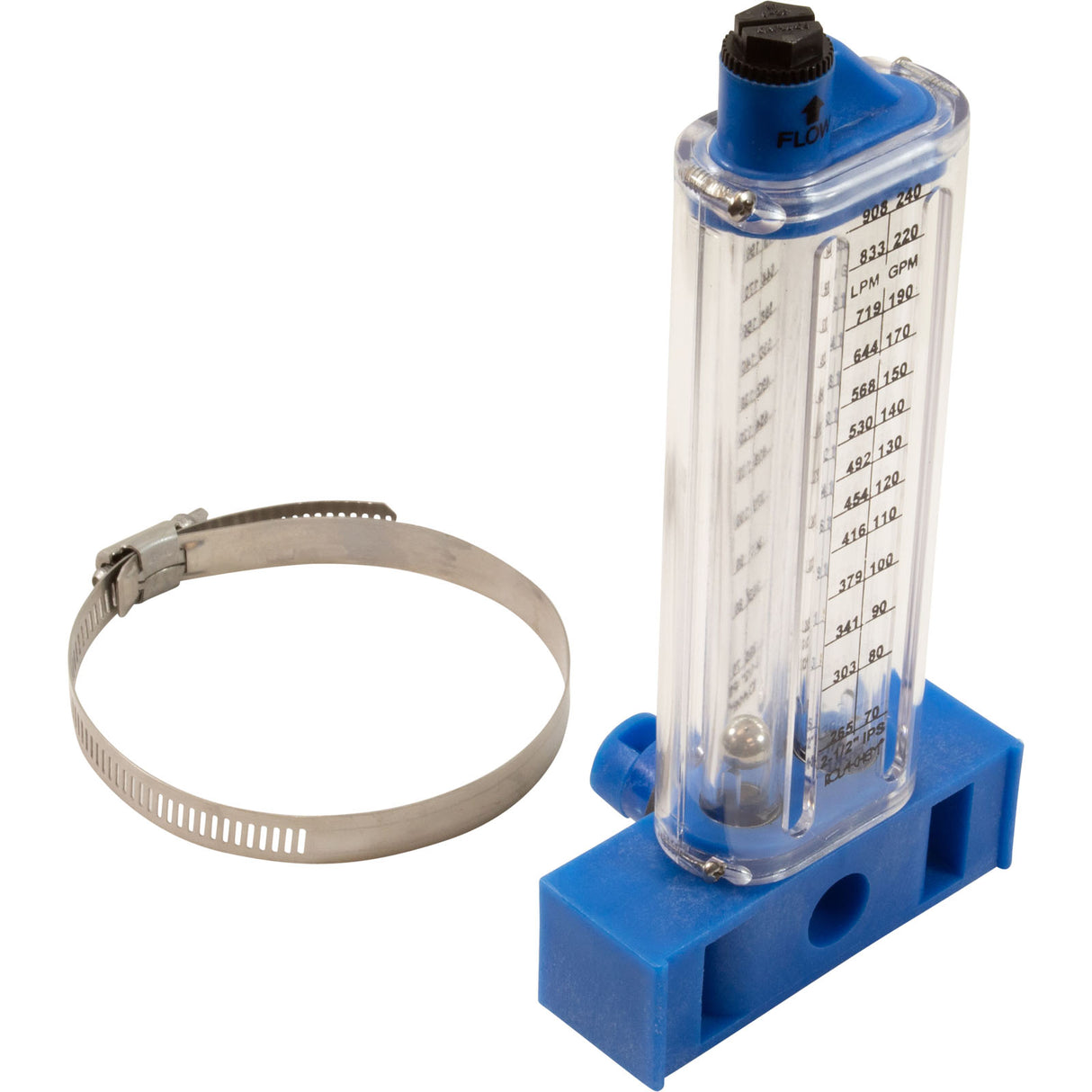 Flowmeter, Rola-Chem Vertical Mount, 2-1/2" PVC, 60-240 GPM : 570361V - Rola-Chem/Paradise Industries - 757706000741 - PartsForSpas.com