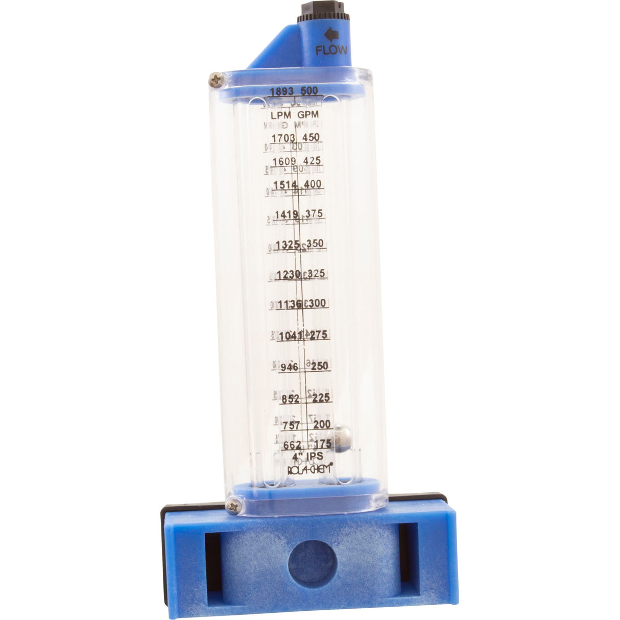 Flowmeter, Rola-Chem Side Mount, 4" PVC, 125-500 GPM : 570381S - Rola-Chem/Paradise Industries - 757706000840 - PartsForSpas.com