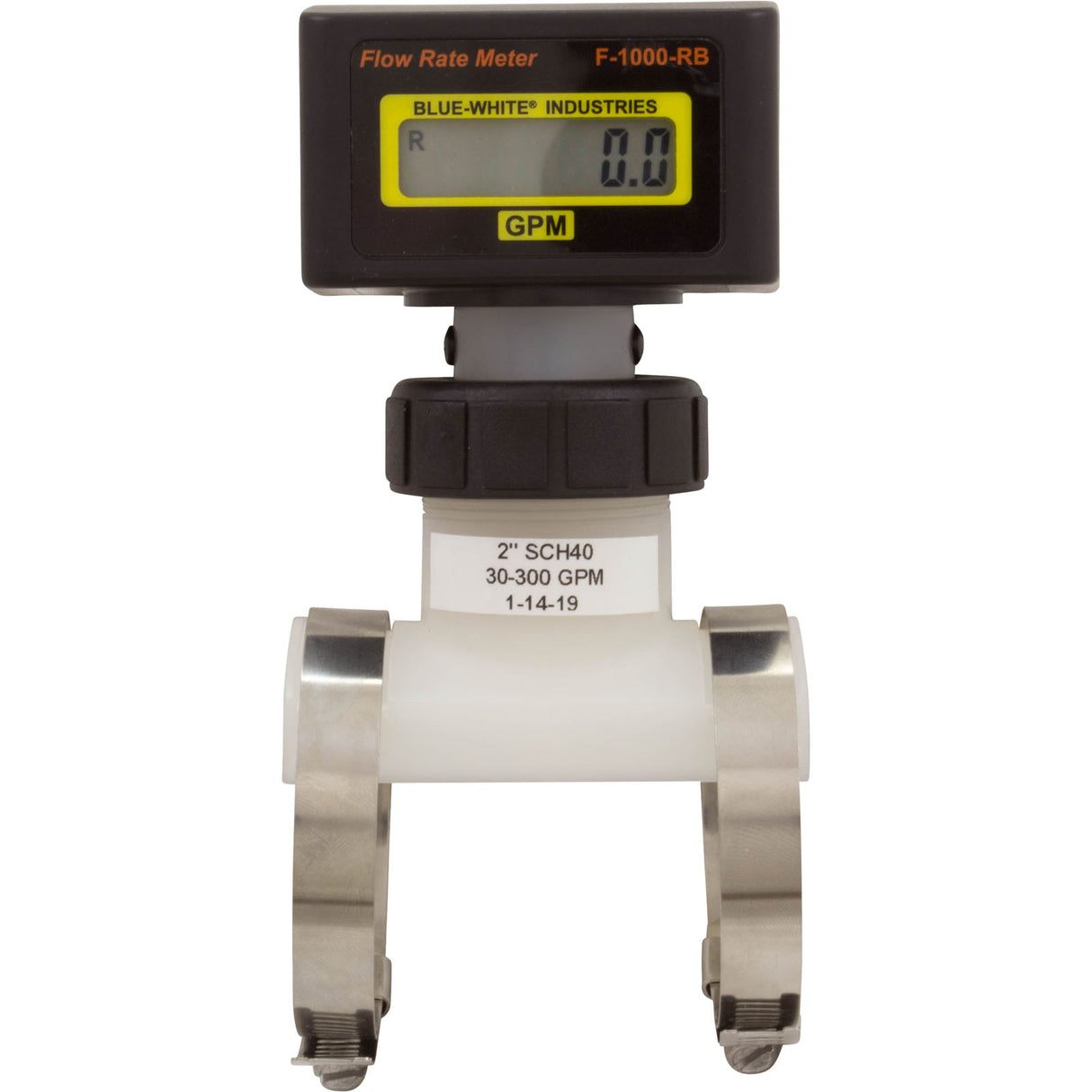 Flow Meter, Blue-White, F-1000, Digital, 2" PVC, 30-300 gpm : RB-200S4-GPM1 - Blue-White Industries, Ltd - RB-200S4-GPM1 - PartsForSpas.com