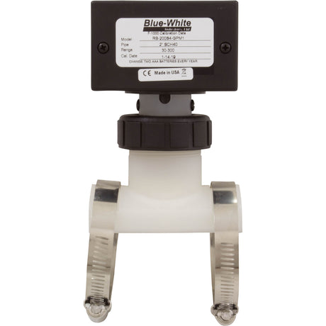 Flow Meter, Blue-White, F-1000, Digital, 2" PVC, 30-300 gpm : RB-200S4-GPM1 - Blue-White Industries, Ltd - RB-200S4-GPM1 - PartsForSpas.com