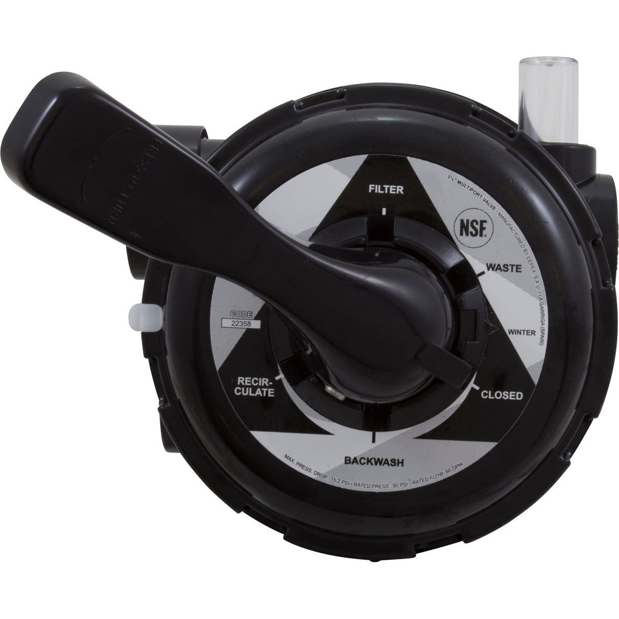 MPV, Astral, Sand Filter, 1-1/2", Top Mount, 6 Position : 22358 - Astral Products, Inc. - 842038232079 - PartsForSpas.com