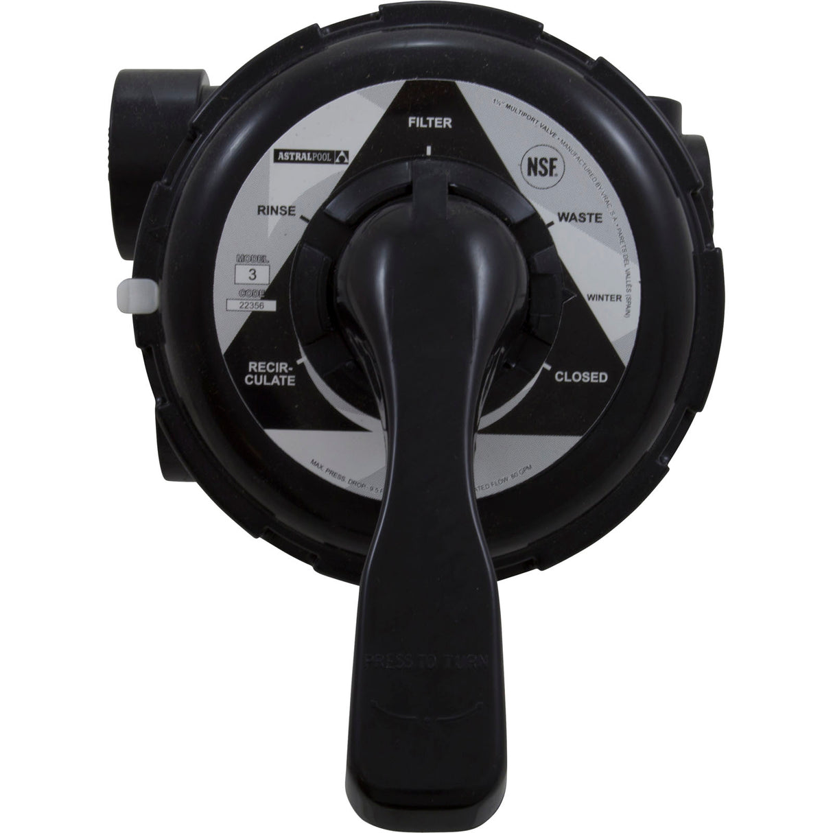MPV, Astral 1-1/2" Side Mount, Universal, No Plumbing, 6 Pos : 22356 - Astral Products, Inc. - 22356 - PartsForSpas.com