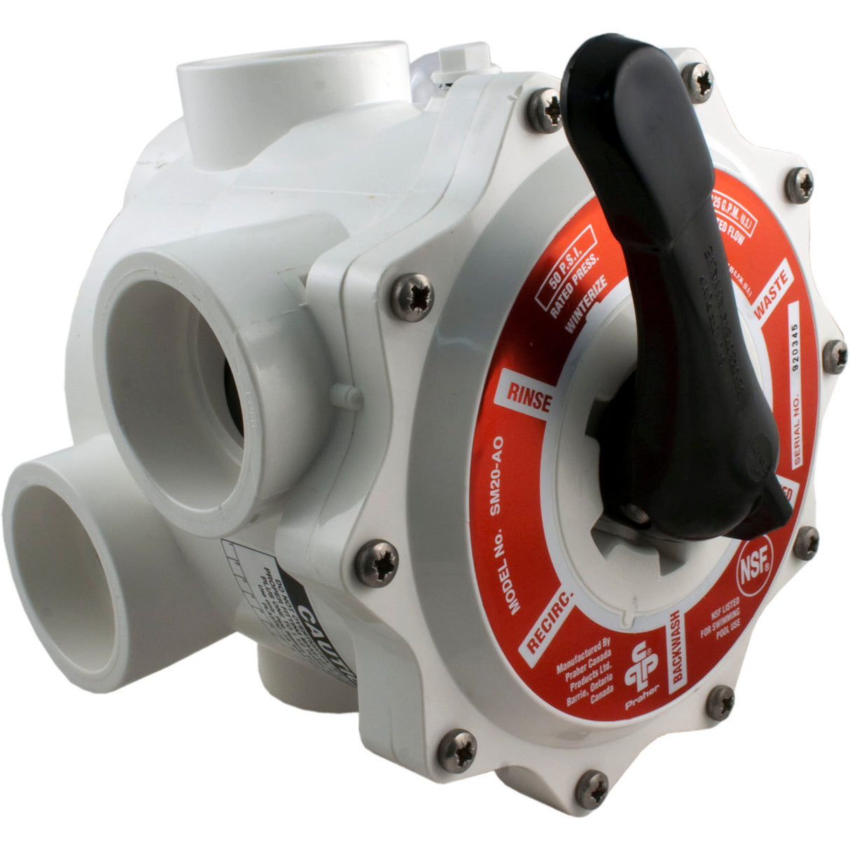 Multiport Valve, Praher SM-20-A0S, 2" Slip : SM-20-AOS - Praher Canada Ltd - SM-20-AOS - PartsForSpas.com