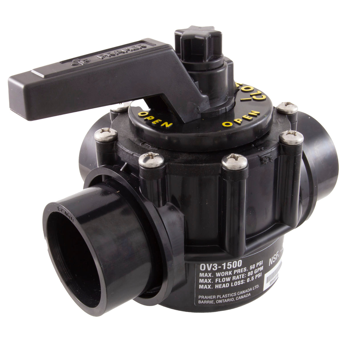 Diverter Valve, Praher, 3-Port, 1-1/2"s : OV3-1500 - Praher - 88553100118 - PartsForSpas.com