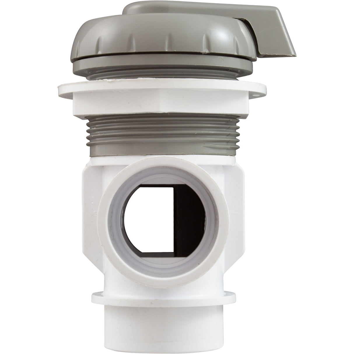 Diverter Valve, WW, 1", 2 Port, Top Mount, Vertical, Gry : 600-4347 - Waterway Plastics - 600-4347 - PartsForSpas.com