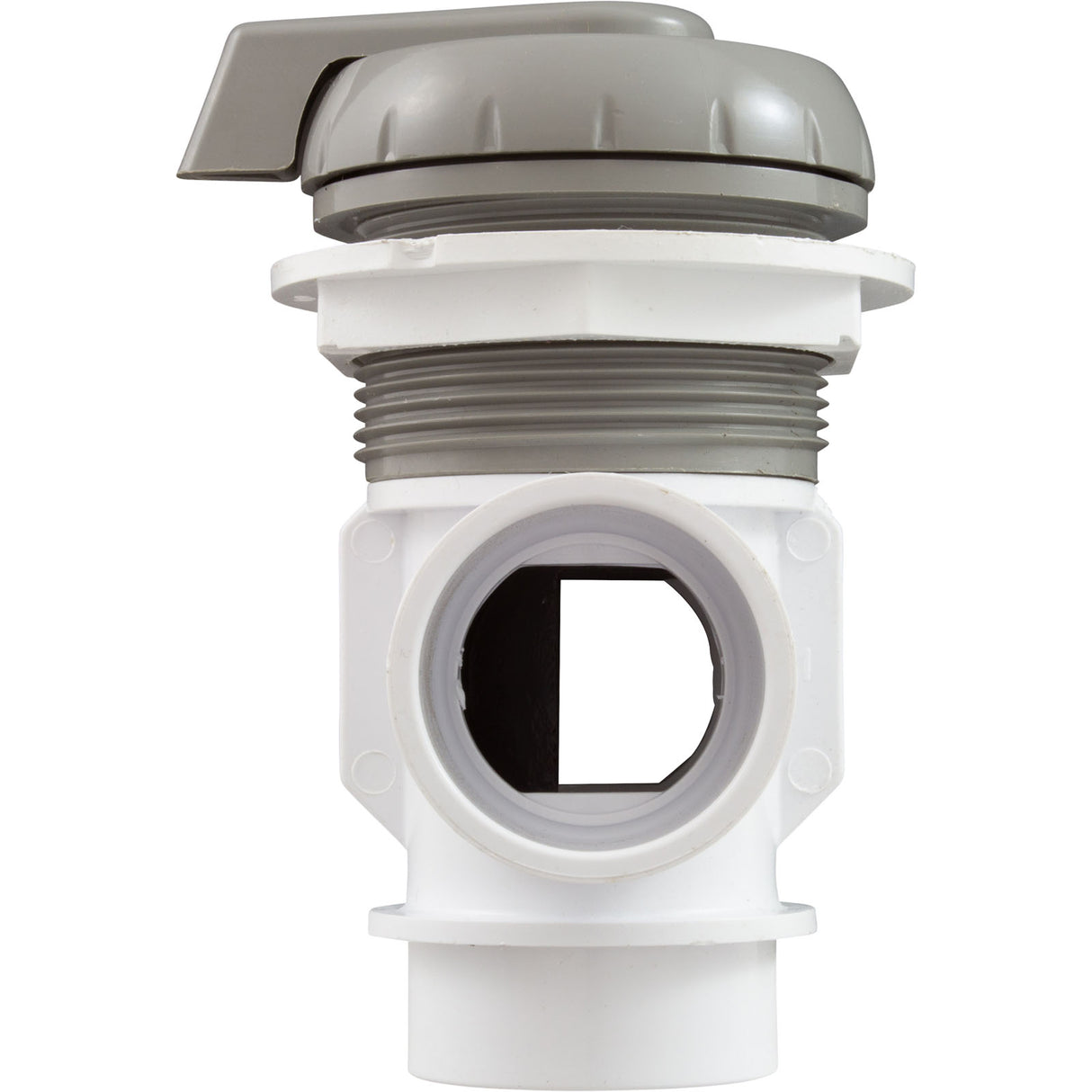 Diverter Valve, WW, 1", 2 Port, Top Mount, Vertical, Gry : 600-4347 - Waterway Plastics - 600-4347 - PartsForSpas.com
