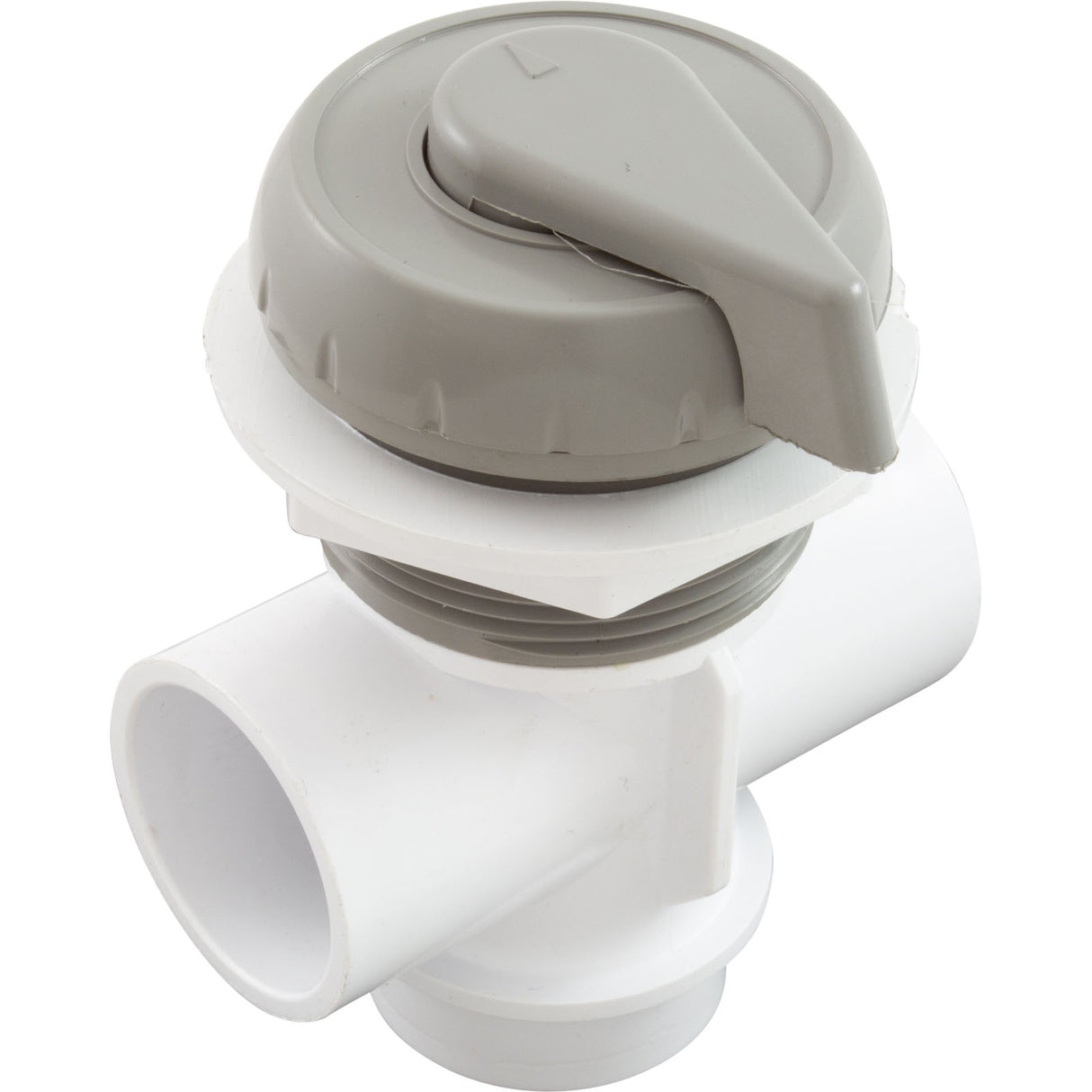 Diverter Valve, WW, 1", 2 Port, Top Mount, Vertical, Gry : 600-4347 - Waterway Plastics - 600-4347 - PartsForSpas.com