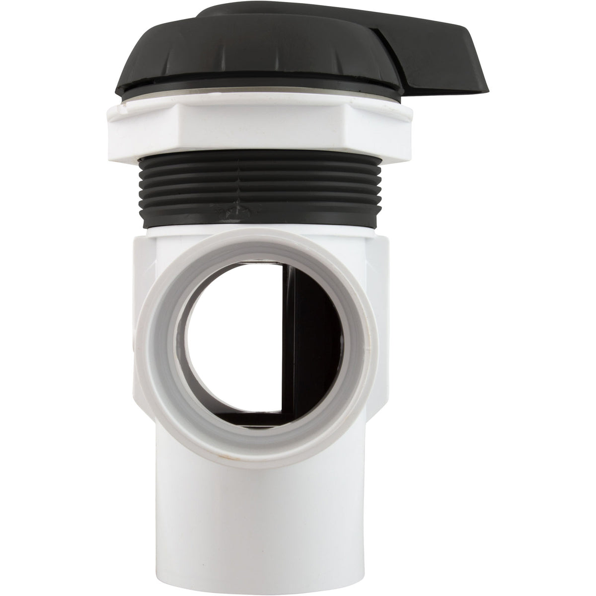 Diverter Valve, WW, 2", 2 Port, Top Mount, Notched, Black : 600-3061