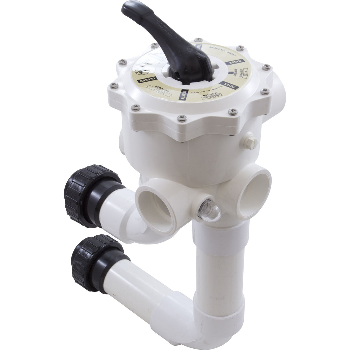 Multiport Valve, Waterway Side Mount, 2" Slip, with Unions : WVD002 - Waterway Plastics - 806105226280 - PartsForSpas.com