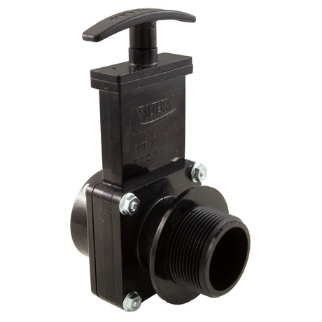 Gate Valve, 3 pc, Valterra, 1-1/2"s x 1-1/2"mpt, 45psi, Black : 7105 - Valterra Products - 019079071057 - PartsForSpas.com