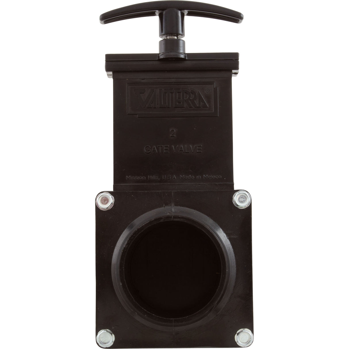 Gate Valve, 3 pc, Valterra, 2"mpt x 2"mpt, 40psi, Black : 7204 - Valterra Products - 019079072047 - PartsForSpas.com