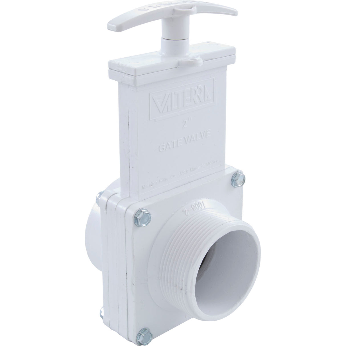 Gate Valve, 3 pc, SS Paddle, Valterra, 2"fpt x 2"mpt, 30psi : 4208 - Valterra Products - 019079042088 - PartsForSpas.com