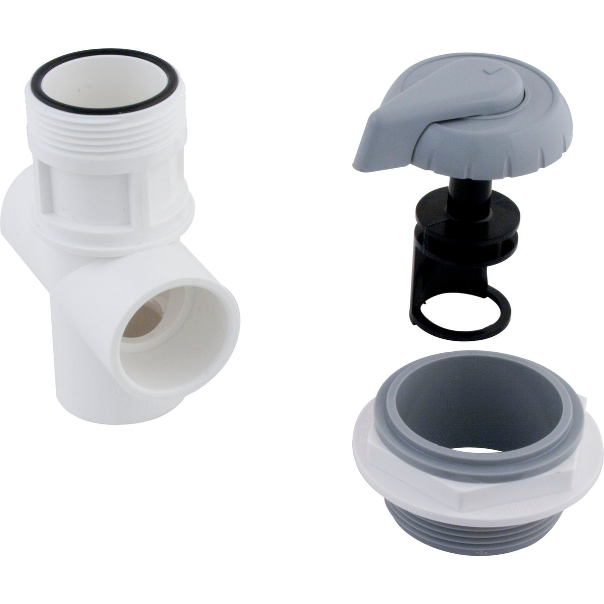 Diverter Valve, Hydro-Air/BWG Hydroflow, 1"s, 2 Port, Gray : 11-4020GRY - HydroAir/Balboa - 11-4020GRY - PartsForSpas.com