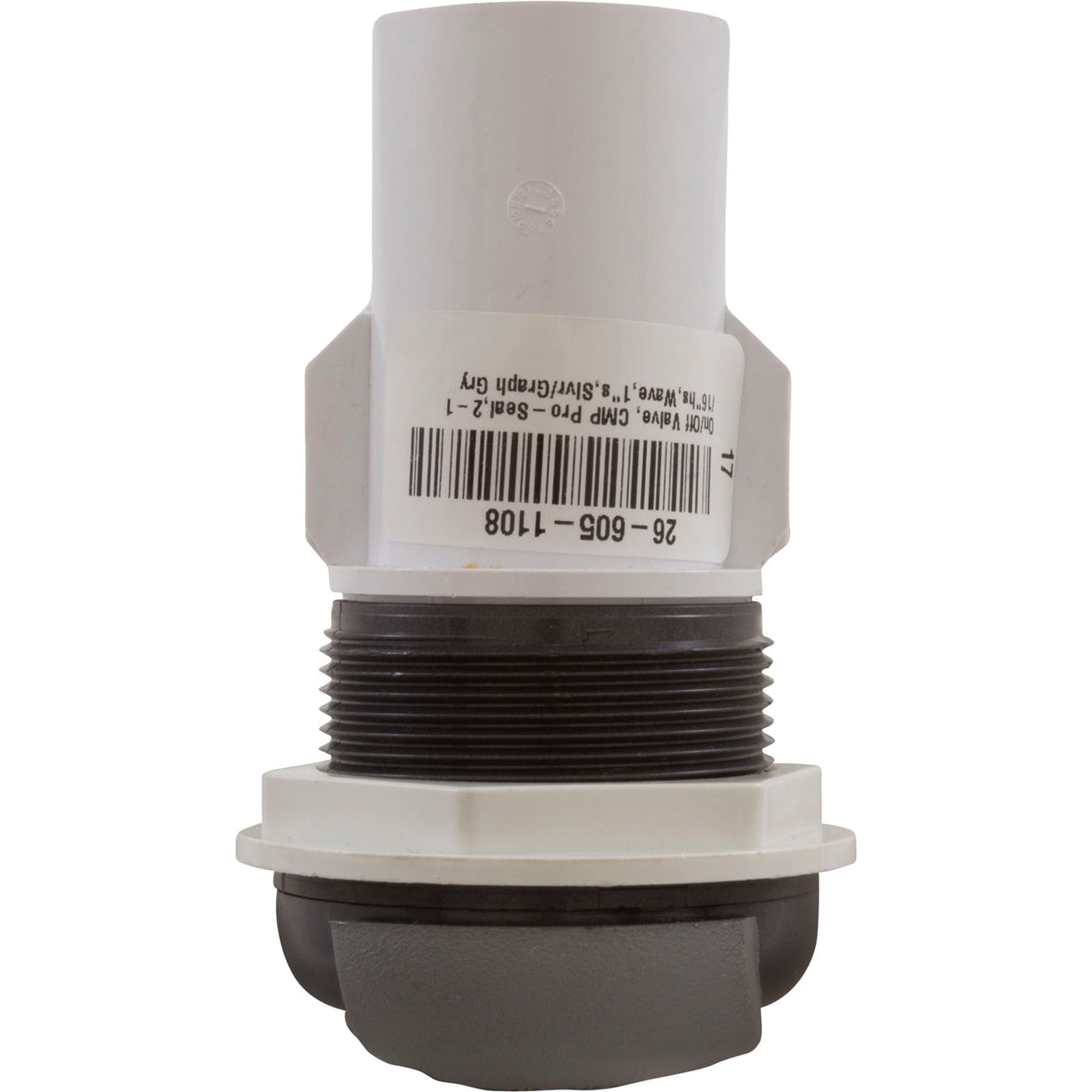 On/Off Valve, CMP Pro-Seal, 2-1/16"hs, Wave, 1"s, Slvr/Graph Gry : 25036-707-000 - Custom Molded Products - 25036-707-000 - PartsForSpas.com