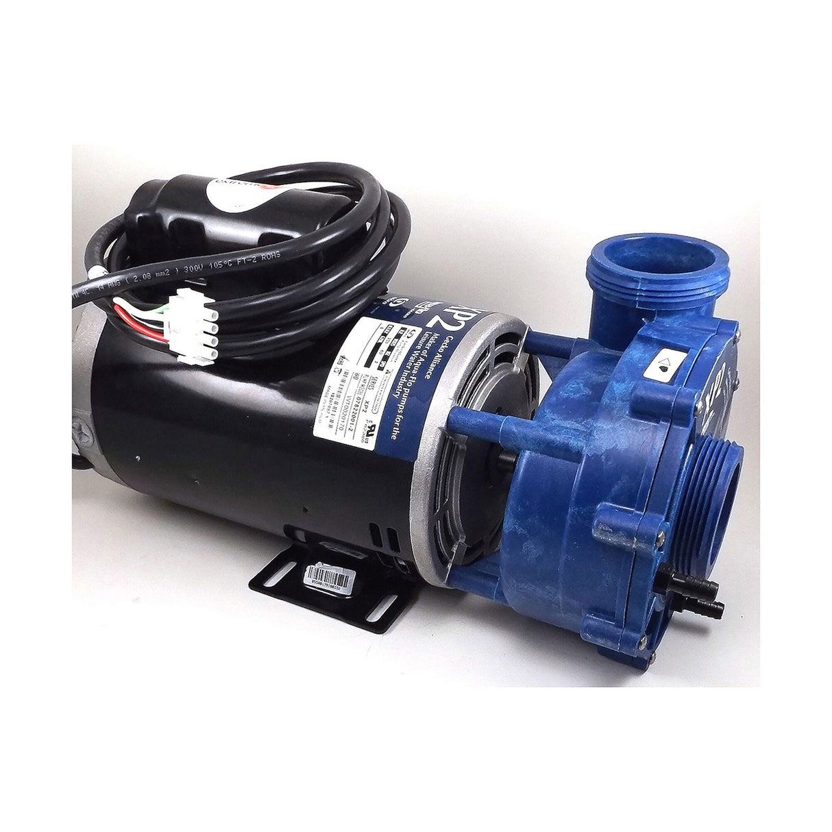 Pump, Gecko, 2018, 6Hp-230V-56Fr-2Spd, Blue W/E, 8Ft 4 Pin Amp, Unions : 07822001-2370