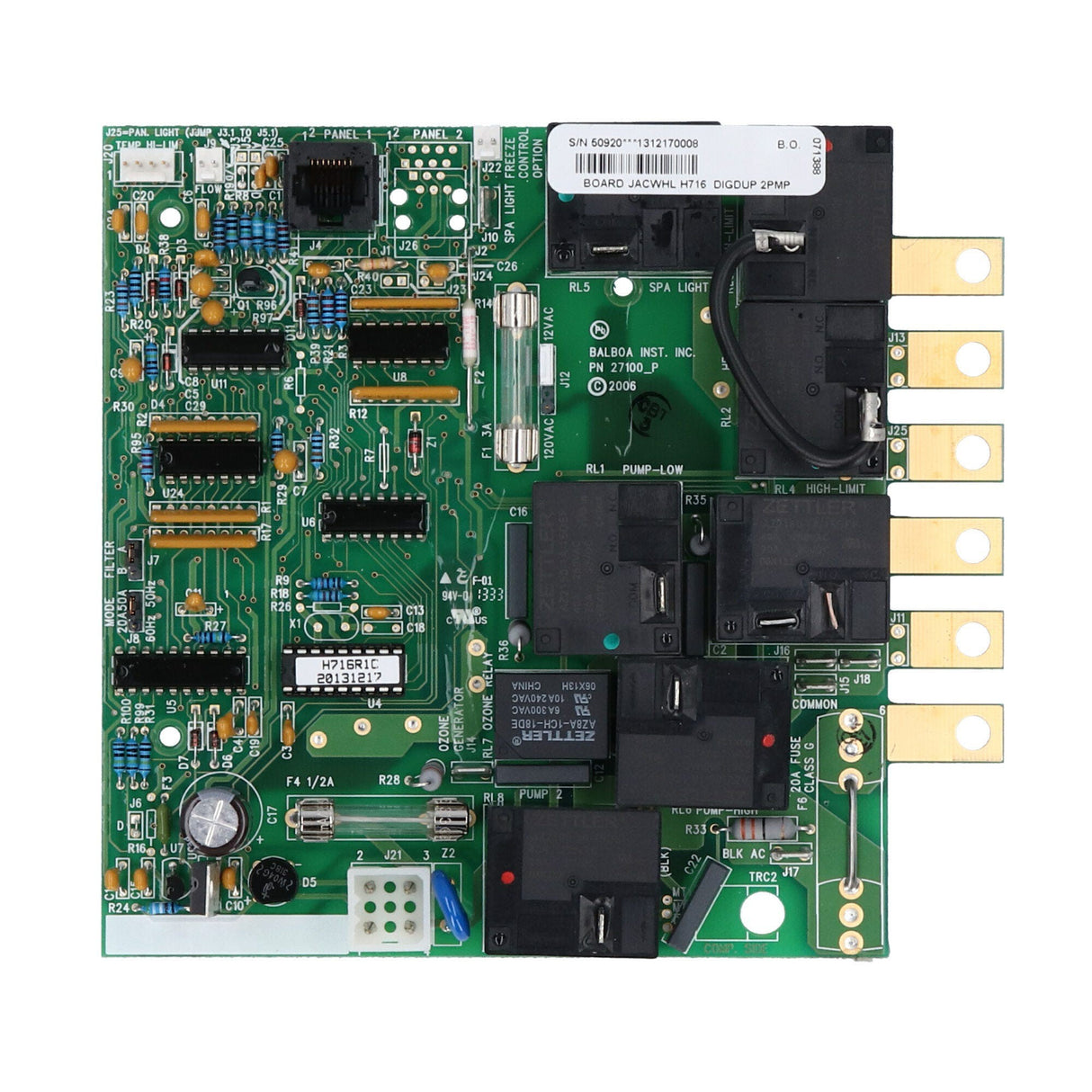 Circuit Board, Jacuzzi Balboa, H716R1, Duplex Digital, 8 Pin Phone Cable : 50920