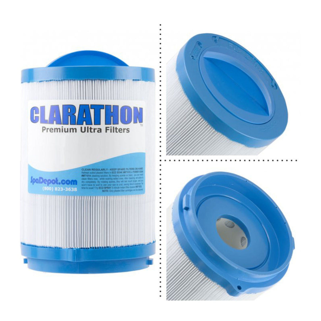 Filter Cartridge, Sundance, Diameter: 6" , Length: 8-1/2" , Top: Semi-Circular Handle, Bottom: 2.375" Open , 40 sq ft : FC-2764