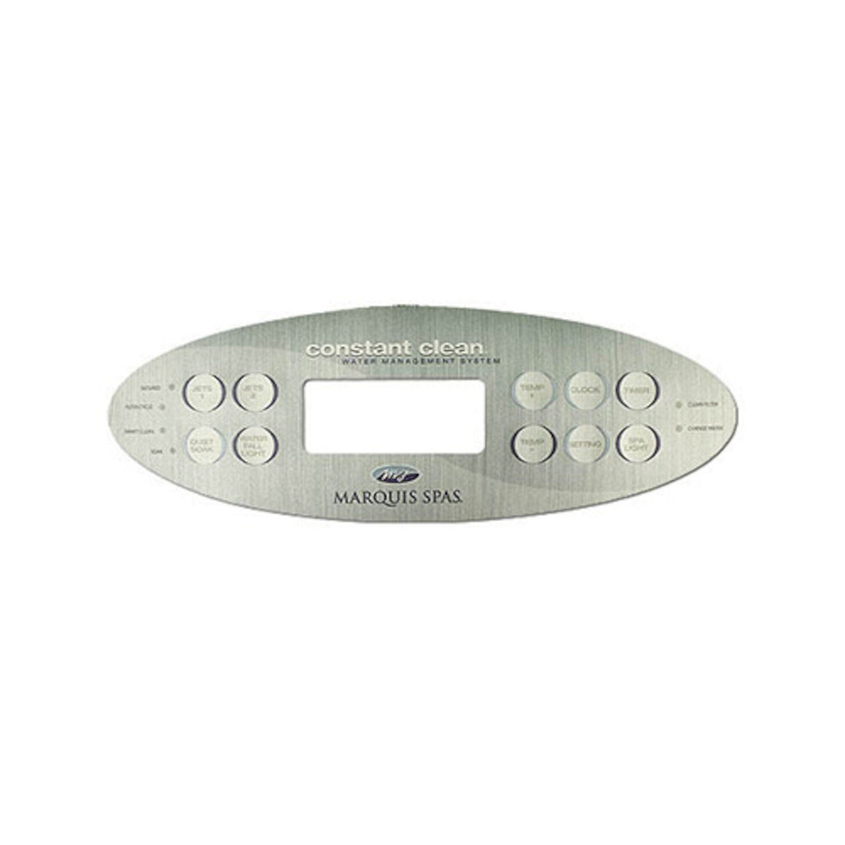 Overlay, Spaside, Marquis Balboa MQ710 Series, 12" Oval, 10-Button, Jets1-Jets2-Temp Up-Clock-Timer : 650-0647