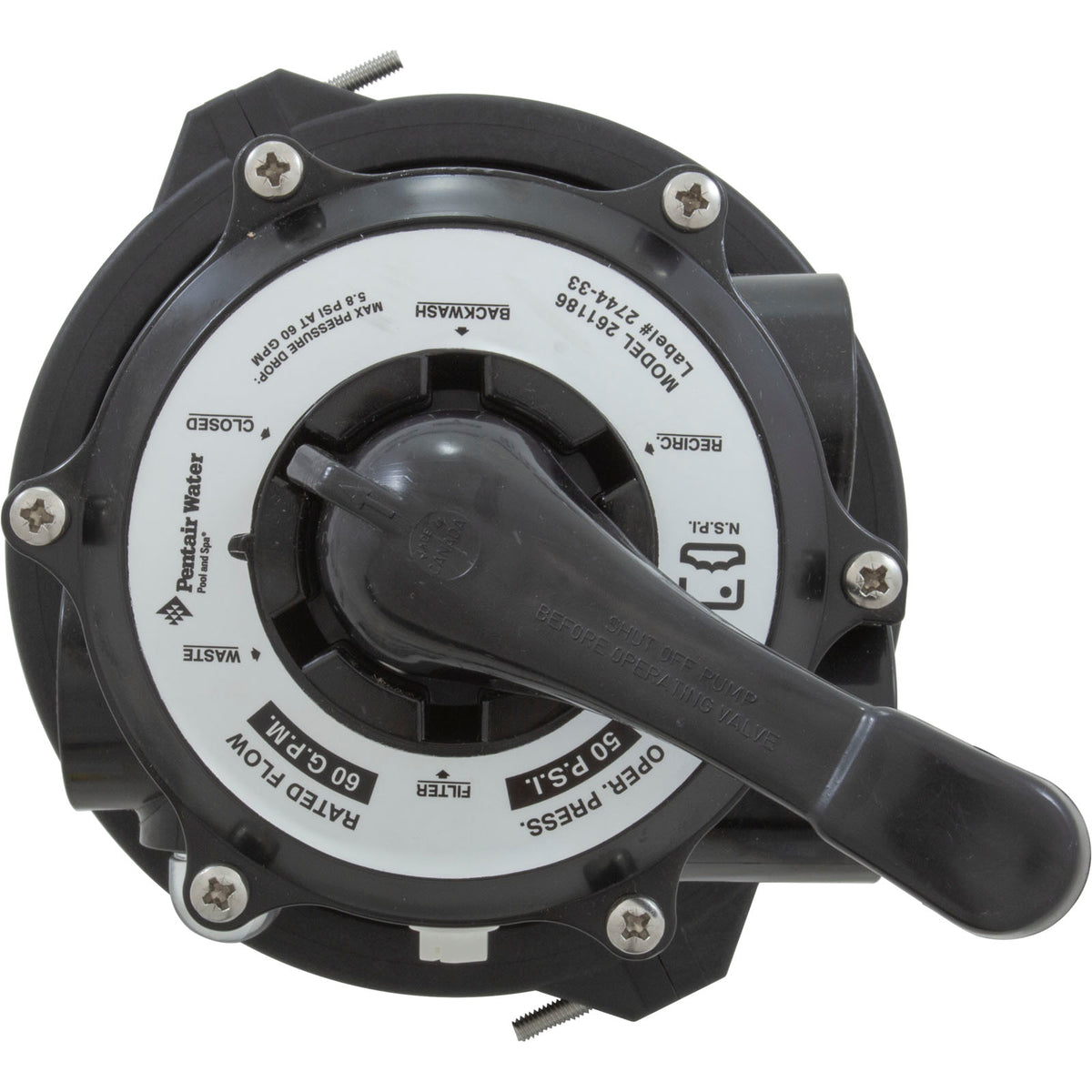 Multiport Valve, Pentair-Praher TM-12-L, 1-1/2" fpt : 261186 - StaRite/Pentair - 7.8838E+11 - PartsForSpas.com
