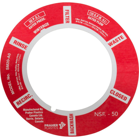 Decal, Praher ABS 2" Side Mount Valve : E-5-S2 - Praher Canada Ltd - E-5-S2 - PartsForSpas.com