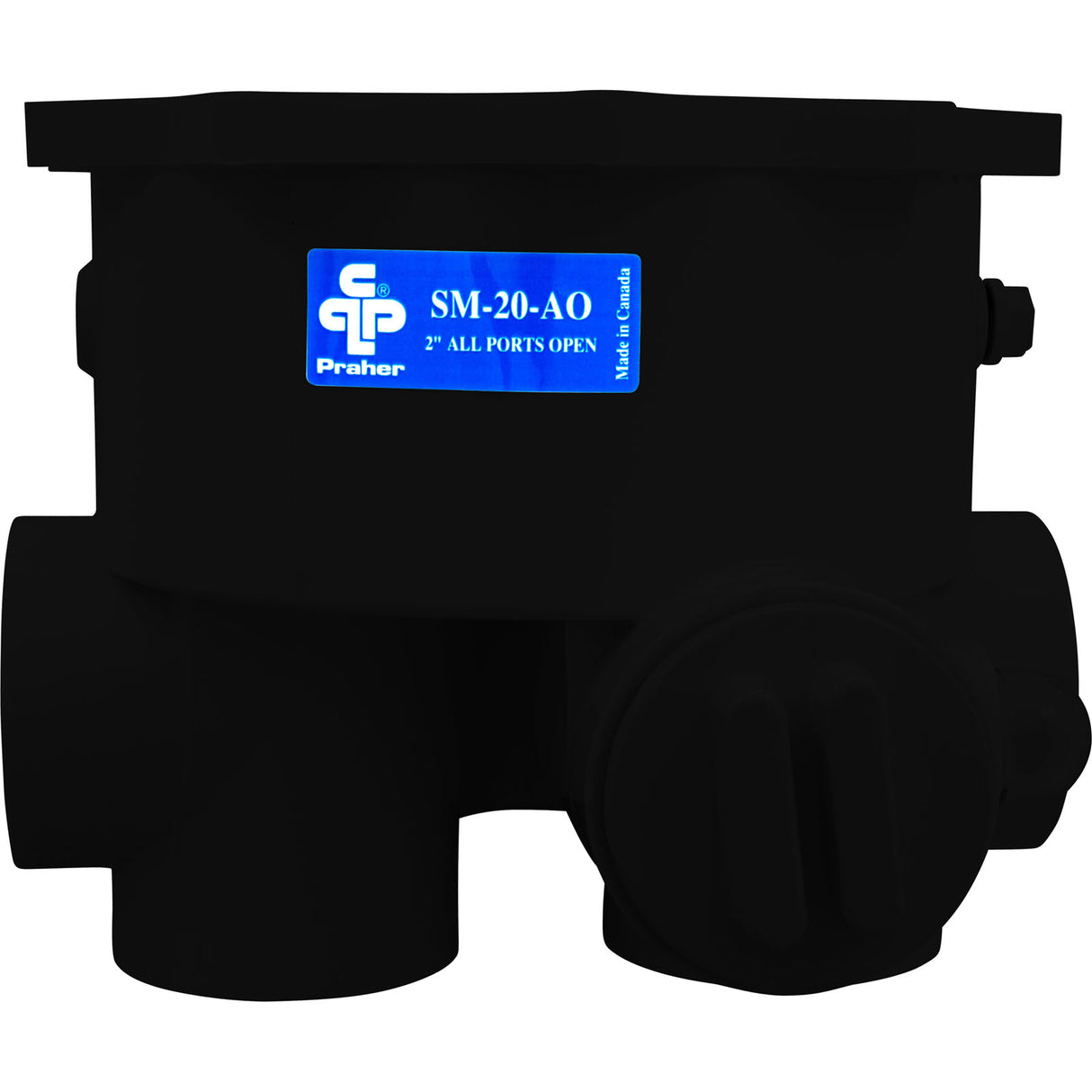 Body, Praher ABS 2" Side Mount Valves, 2"fpt, Black : E-13-S2B - Praher Canada Ltd - E-13-S2B - PartsForSpas.com