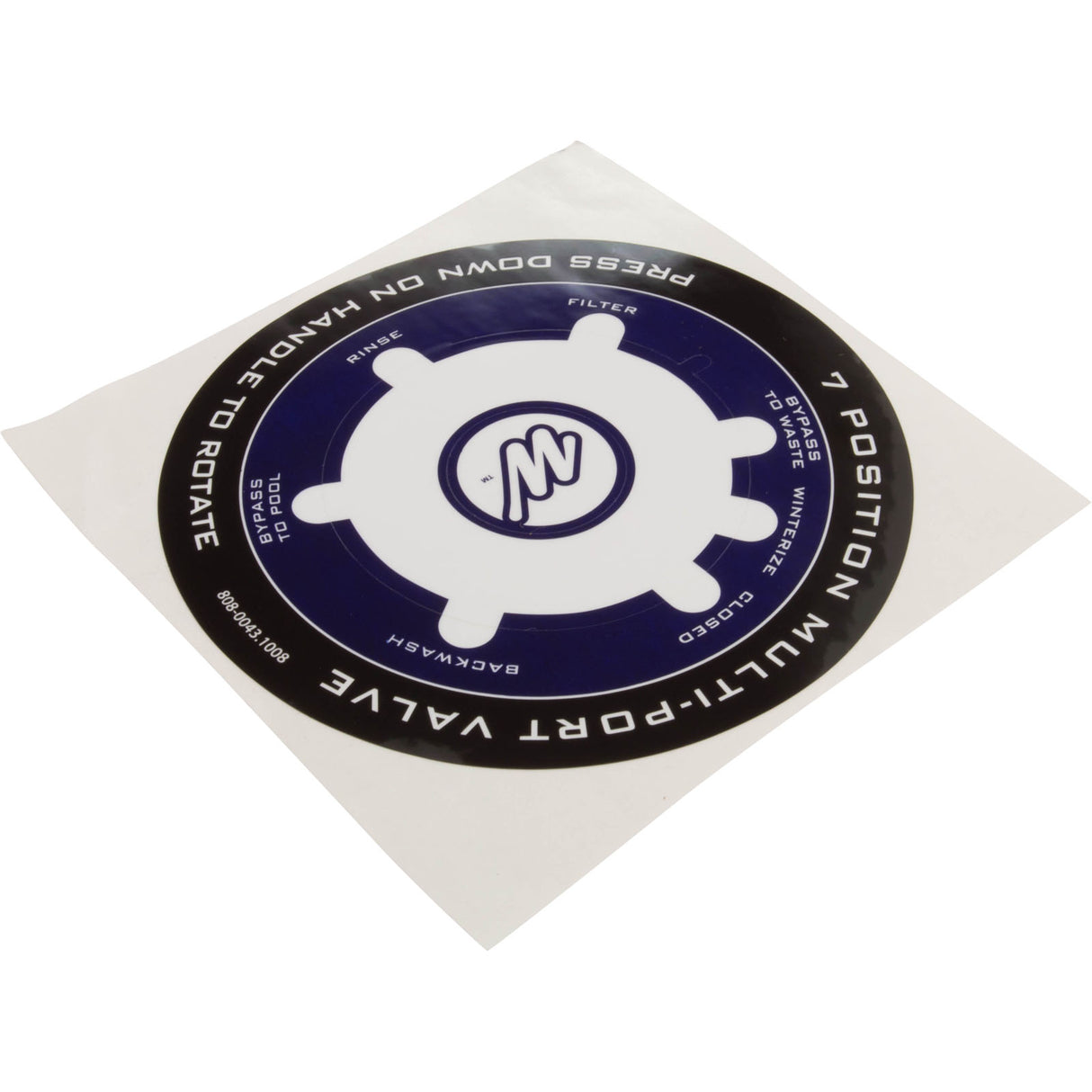 Decal, Waterway, 1-1/2" Top Mount Valve : 808-0043 - Waterway Plastics - 808-0043 - PartsForSpas.com