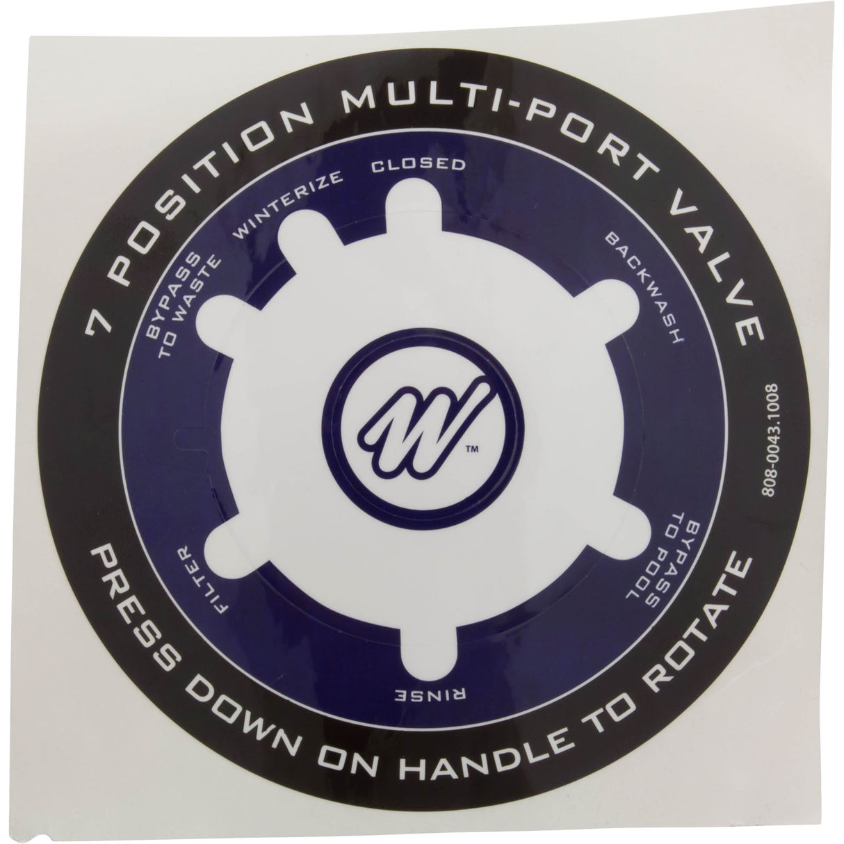 Decal, Waterway, 1-1/2" Top Mount Valve : 808-0043 - Waterway Plastics - 808-0043 - PartsForSpas.com