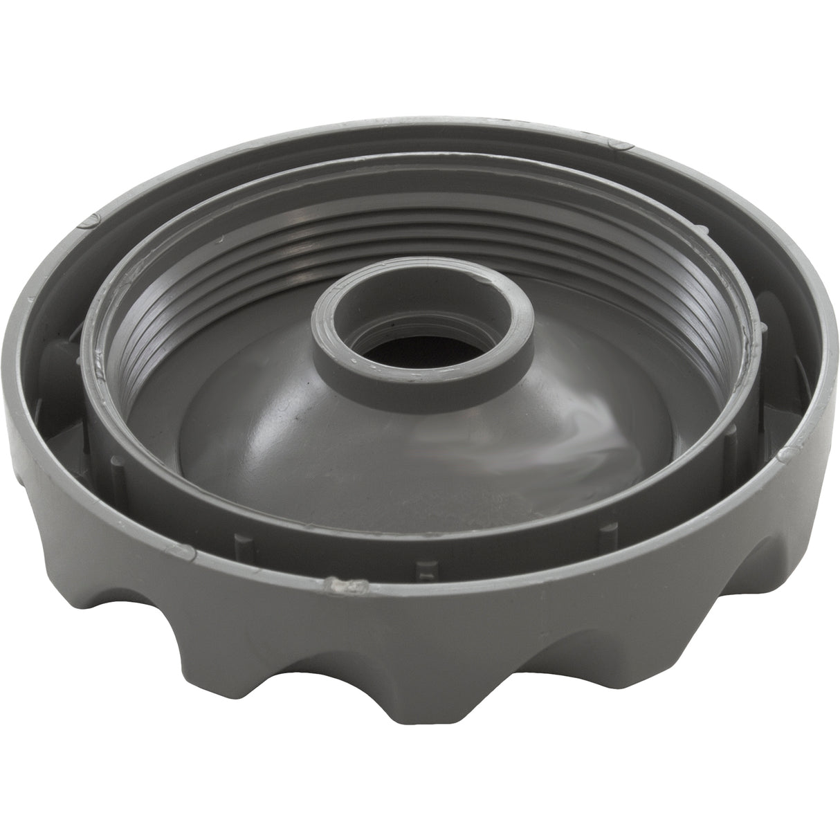 Cap, WW Top Access Diverter Valve, 2", Scalloped, Gray : 602-3537 - Waterway Plastics - 602-3537 - PartsForSpas.com