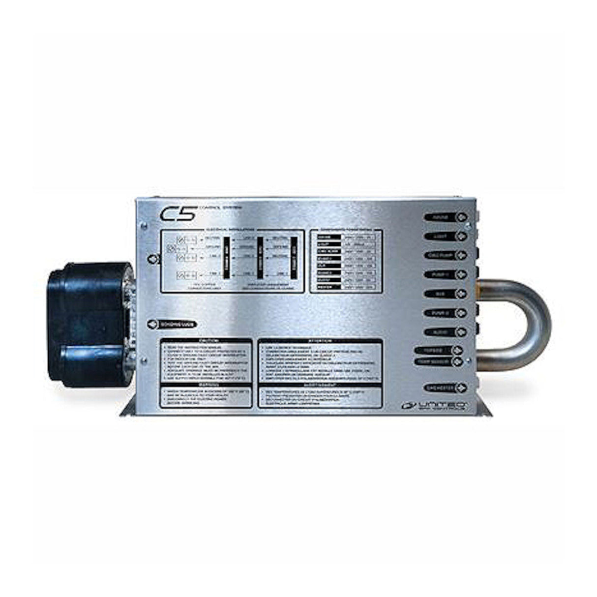 Control System, United Spa C5 Series, 115/230V, 5.5kW, Pump1 2-Spd Pump2 1-Spd Blower or Pump3 1-Spd Ozone: SPP-CHT7