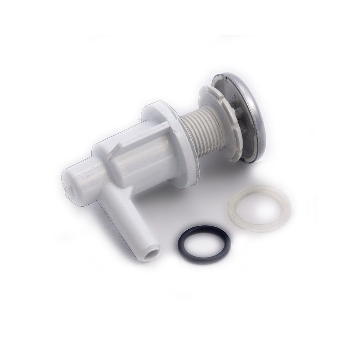 Air Injector, Waterway Lo-Pro Ell, 3/8" Barb, Stainless Steel Escutcheon : 670-2210