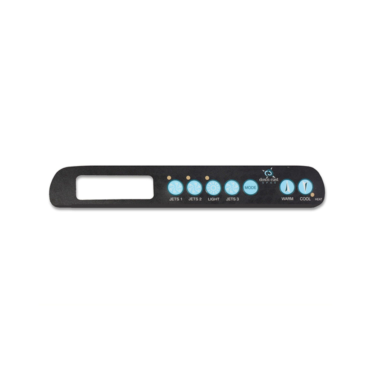 Overlay, Spaside, Master Spa Down East, MAS480, 7 Button Long, LCD, Jet1-Jet2-Light-Jet3-Mode-Warm-Cool : X508055