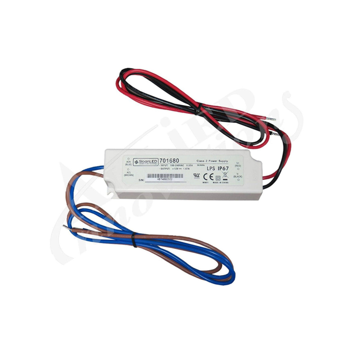 Power Supply, Lighting, 12VDC, 20W, 1.66 Amp : 701680