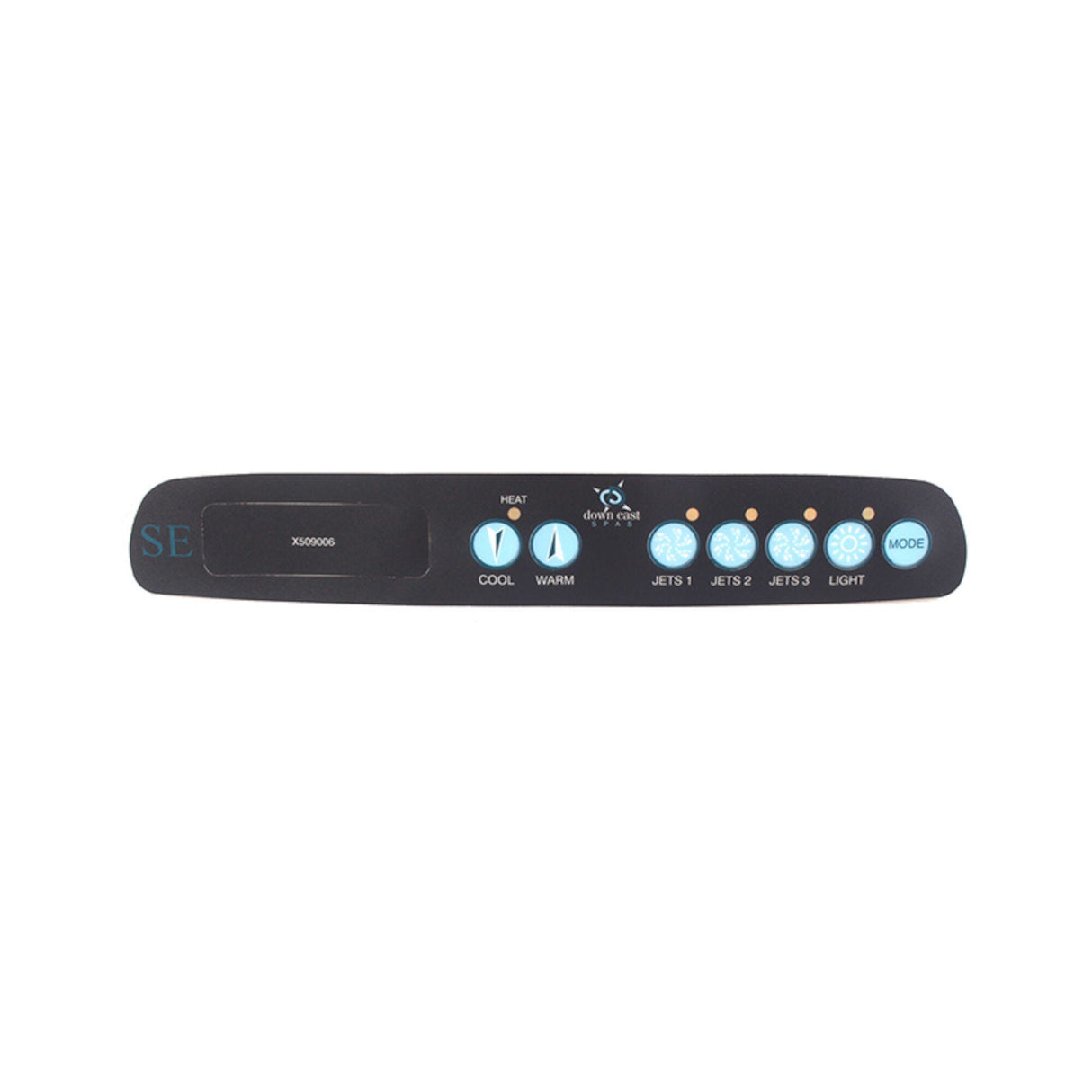 Overlay, Spaside, Master Spa Down East, MP600, 7-Button Long, LCD, Cool-Warm-Jet1-Jet2-Jet3-Light-Mode : X509006