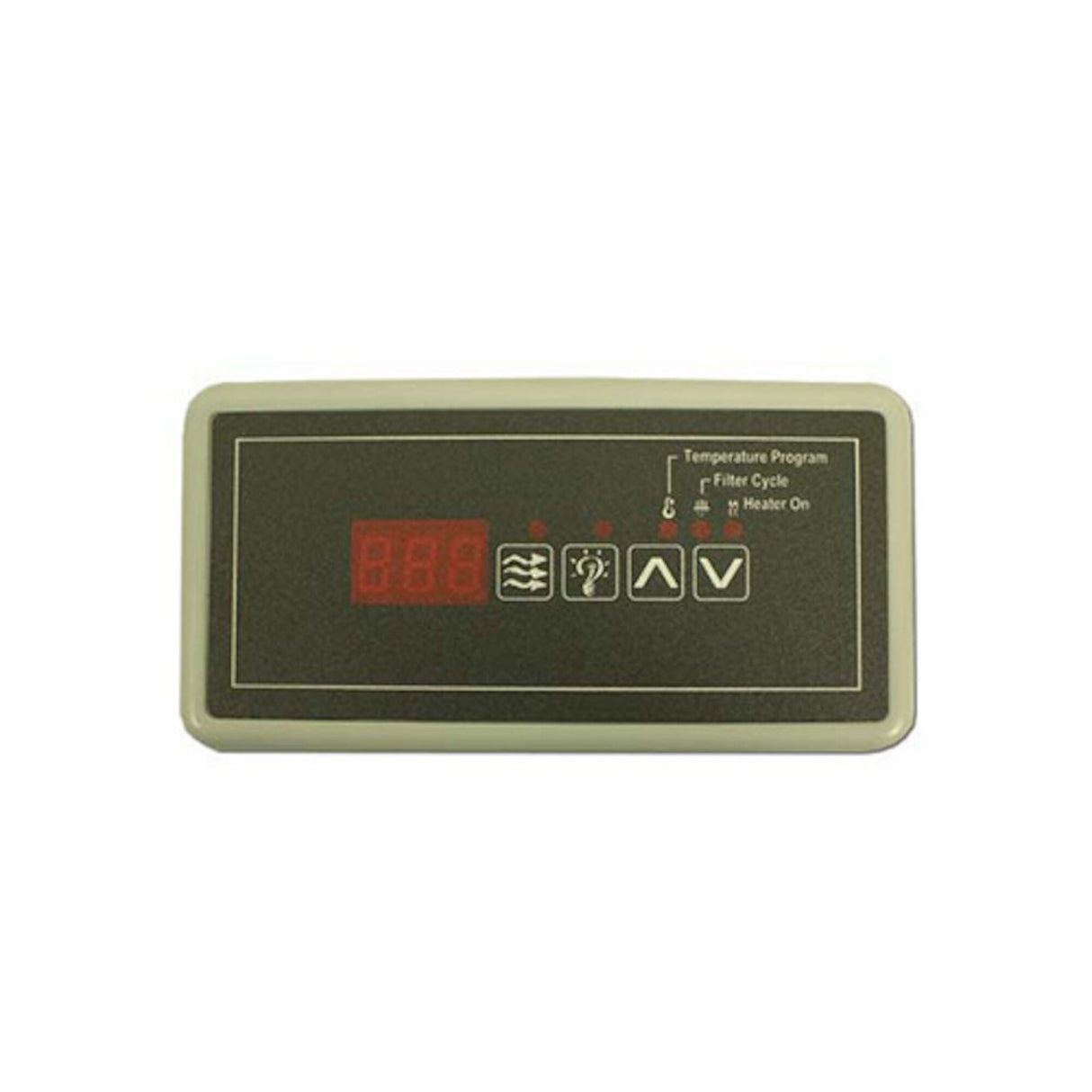 Spaside Control, HydroQuip Eco-5, Small Rectangle, 4-Button, LED, Pump1-Light-Up-Down : 34-0207