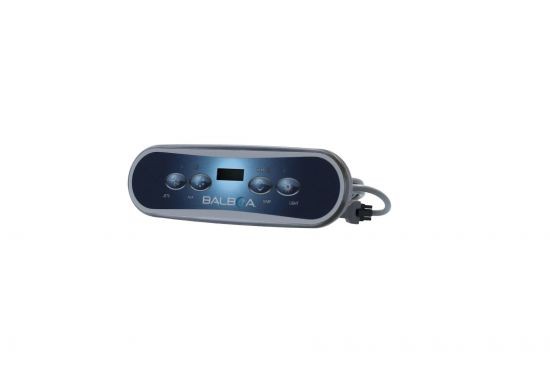 Spaside Control, Balboa ML400, 4-Button, Oblong, LCD, Jets-Aux-Temp-Light, 7' Cable w/8 Pin Molex Plug : 52684