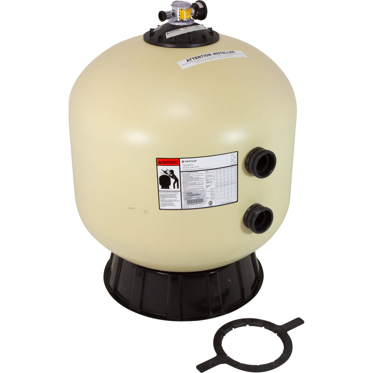 Filter Tank, Pentair TR100C, w/Foot Assy, Black : 153430 - Pentair - 153430 - PartsForSpas.com