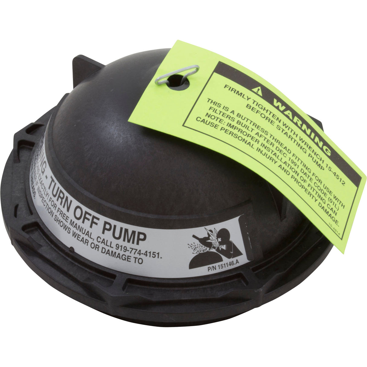 Tank Lid, Pentair PacFab Triton II, 6", w/ O-Ring, Black : 152519Z - PacFab/Pentair - 788379882372 - PartsForSpas.com