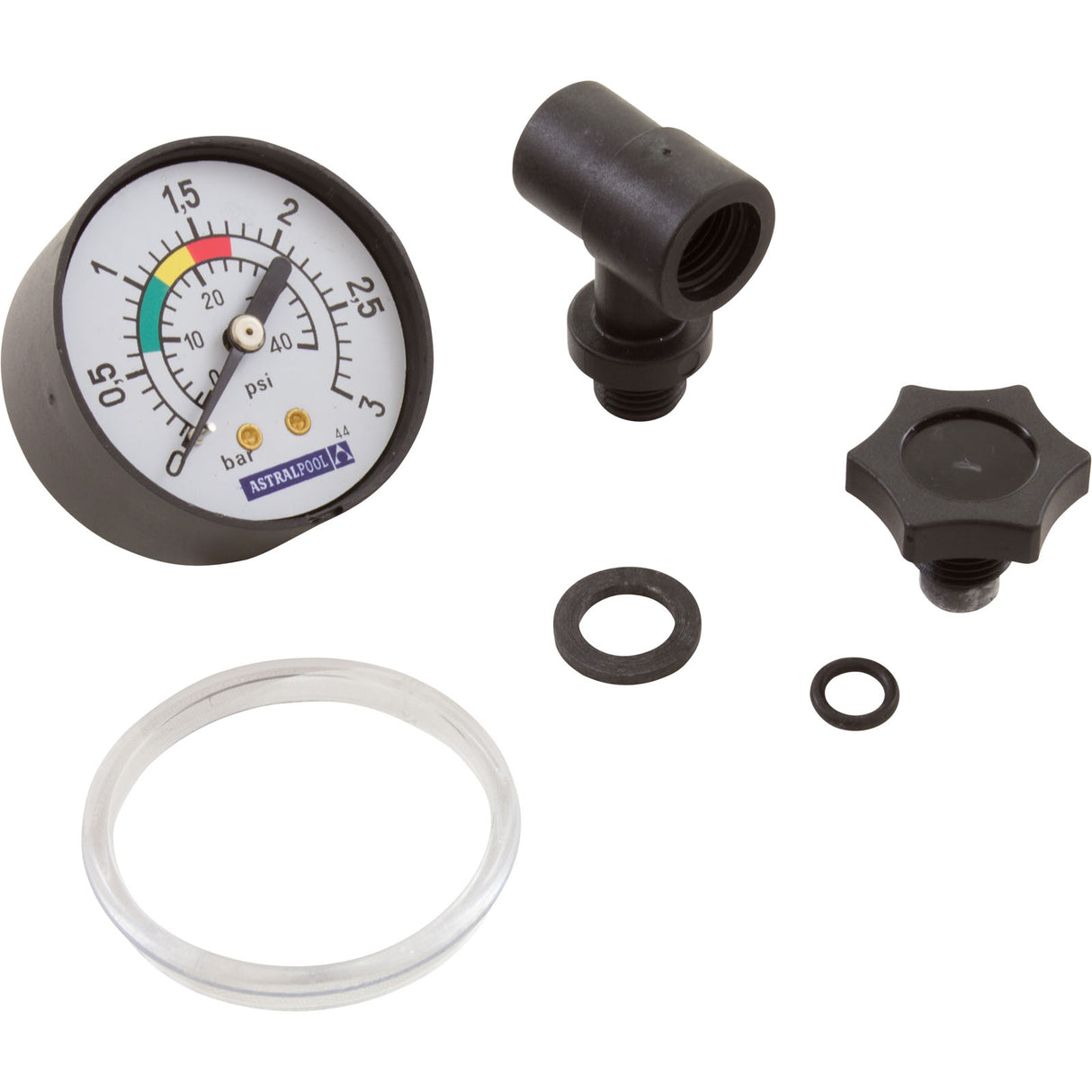 Pressure Gauge Kit, Astral, Back Mount, 1/8" : 4404080104