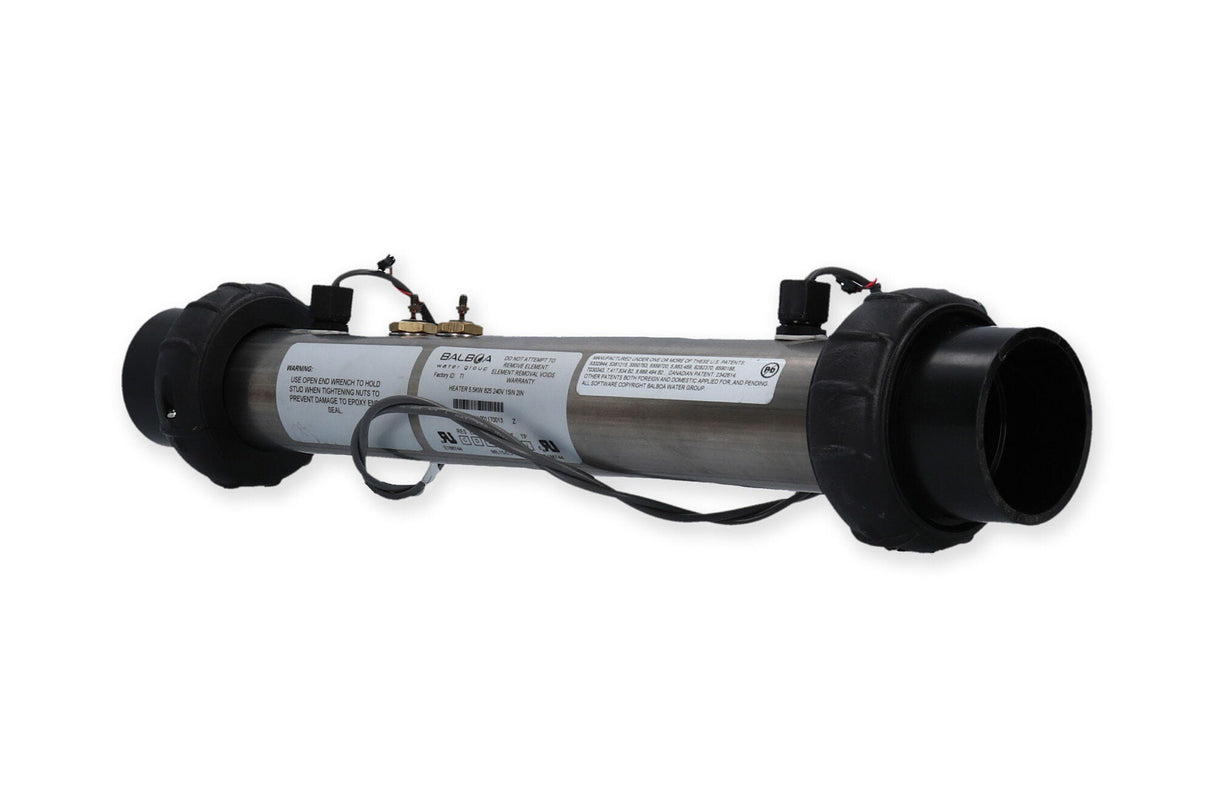 Heater Assembly, Balboa M7, SUV/2000M7, 5.5kW, 230V, 2" x 15"Long, w/2 Sensors, Tailpieces : 58010