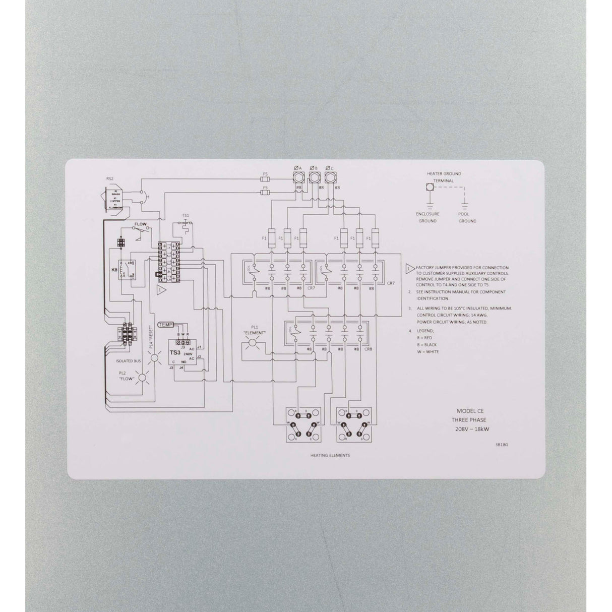 Coates Heater 18kW, 208v, 3Ph : 32018CE